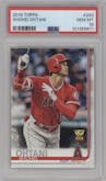 Shohei Ohtani from the 2019 Topps Series 1 set graded by PSA and given an overall grade of 10.