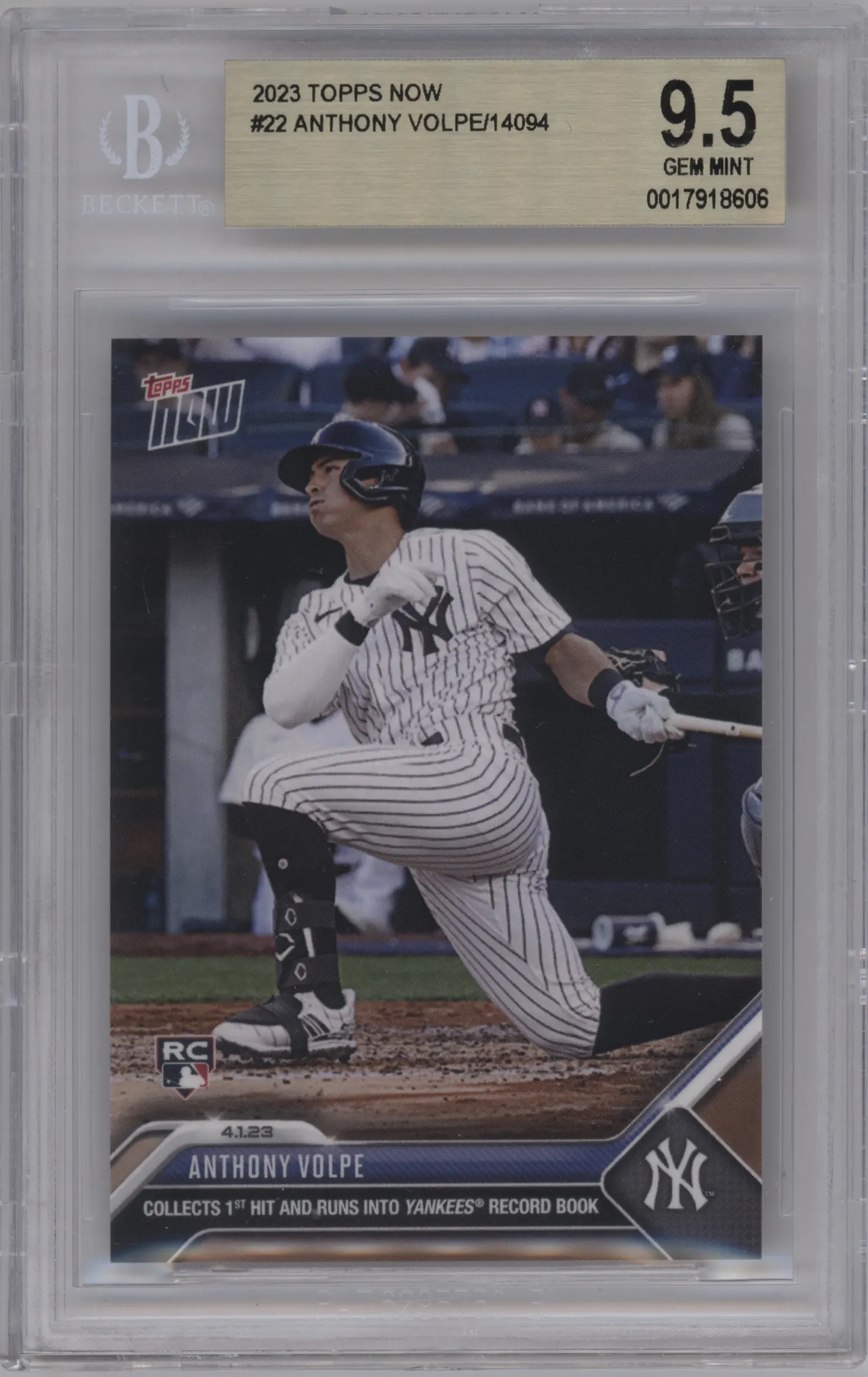 2023 Topps Now Anthony Volpe BGS 9.5
