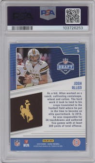 Josh Allen from the 2018 Panini Score set graded by PSA and given an overall grade of 9.