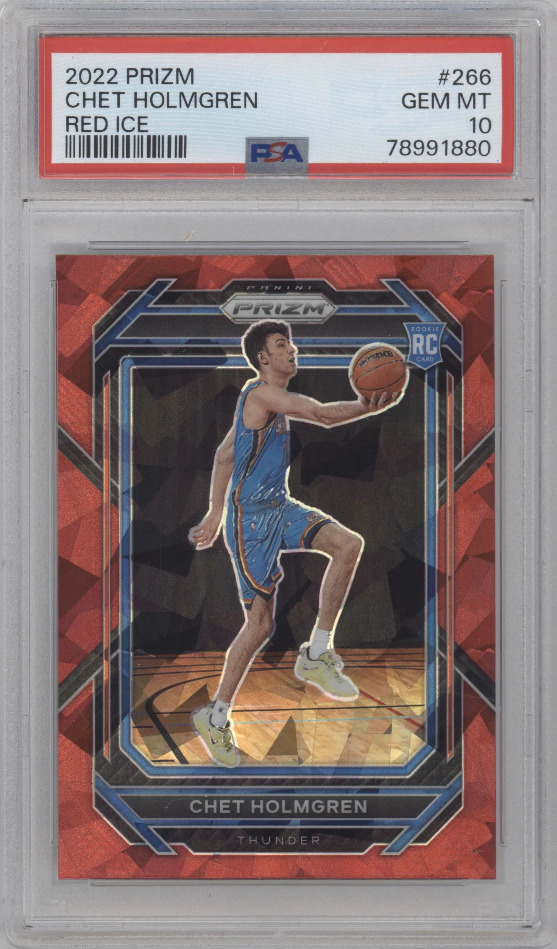 2022 Panini Prizm Chet Holmgren Red Ice #266 PSA 10