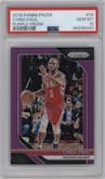 Chris Paul from the 2018-19 Panini Prizm set featuring a Purple Prizm parallel graded by PSA and given an overall grade of 10.