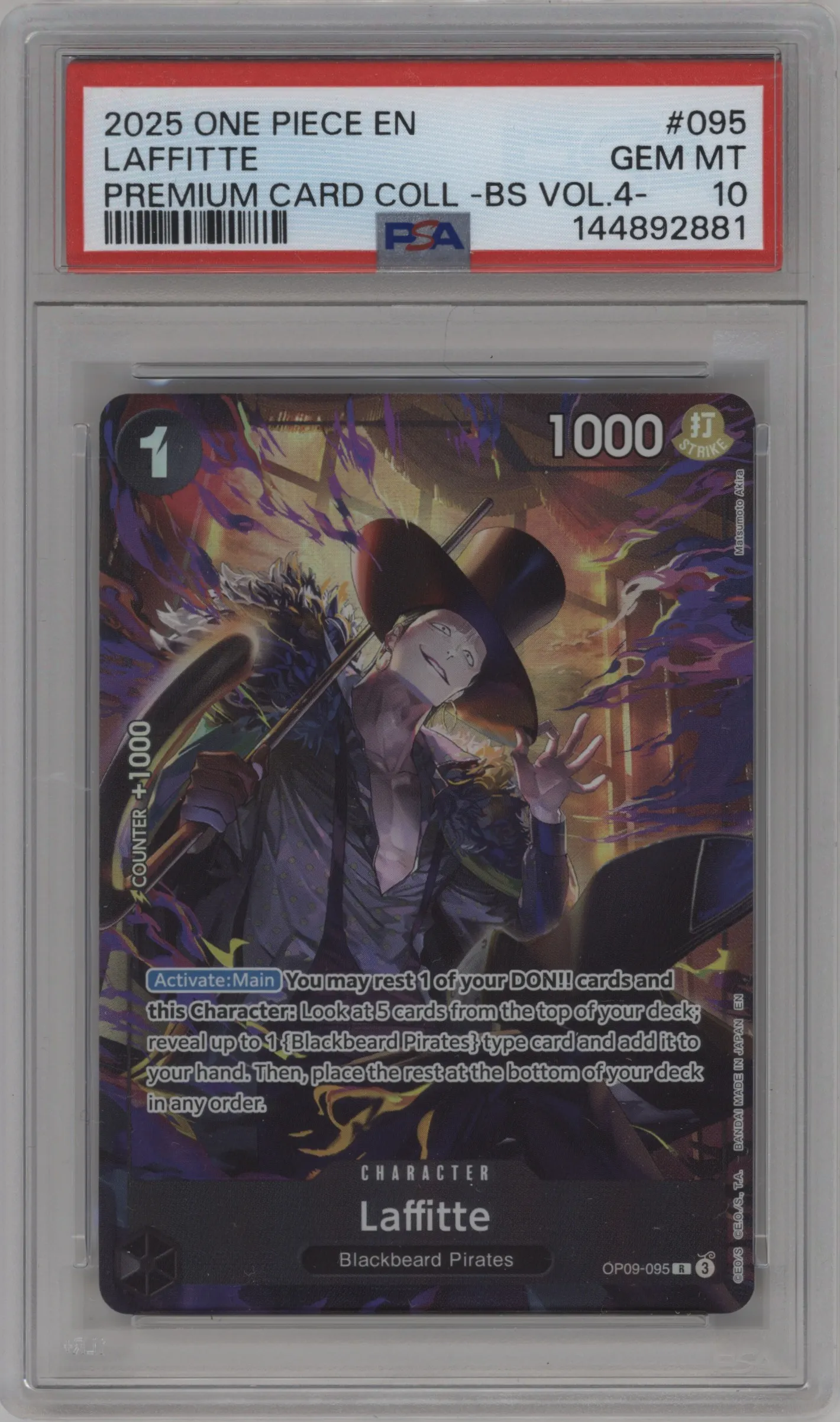 2025 One Piece Laffitte Premium Card Collection Best Selection Vol.4 R #OP09-095 R PSA 10