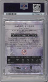Aaron Judge from the 2017 Topps Inception set graded by PSA and given an overall grade of 10.