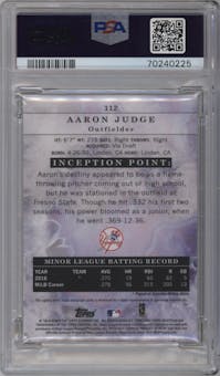 Aaron Judge from the 2017 Topps Inception set graded by PSA and given an overall grade of 10.