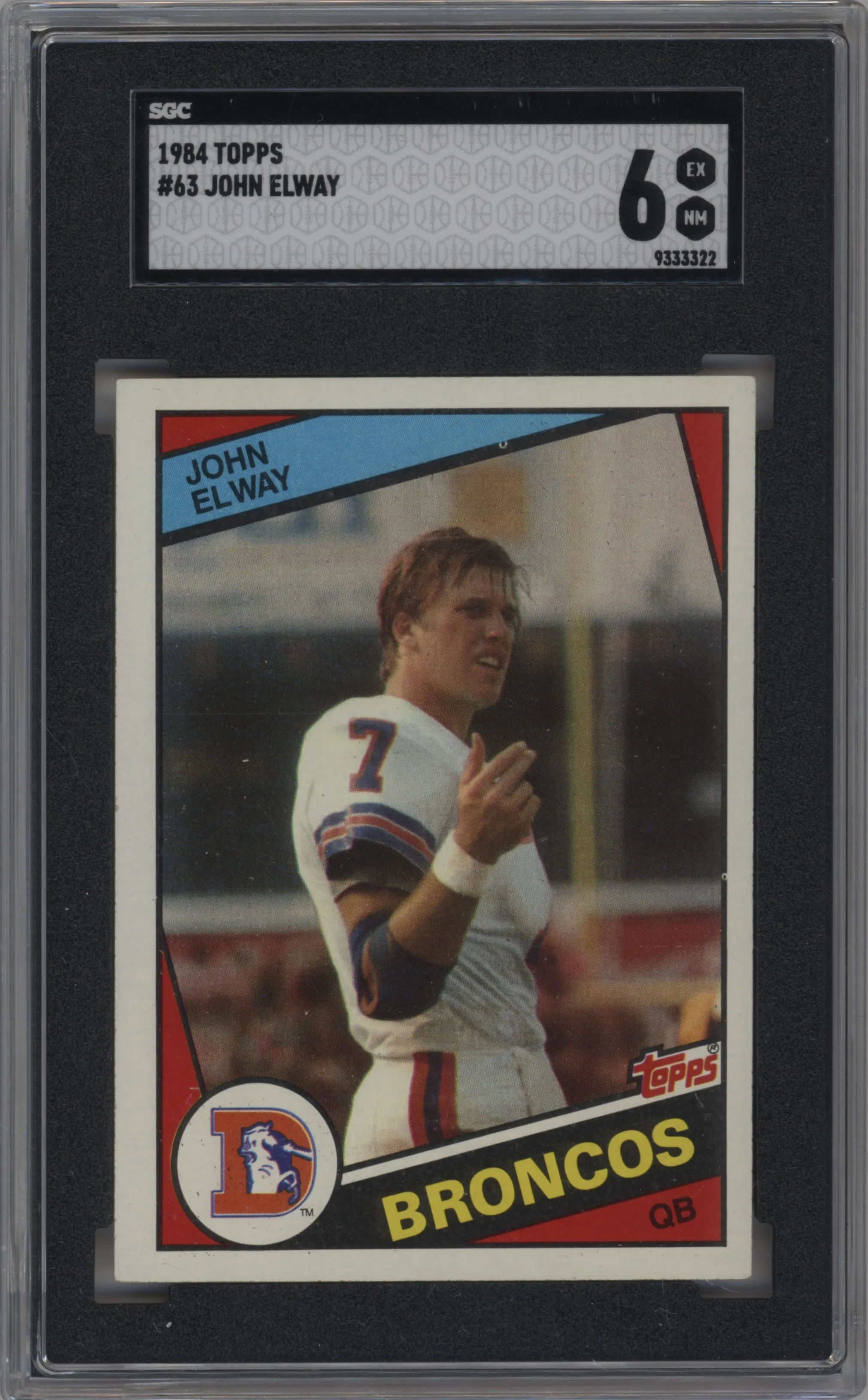 1984 Topps John Elway #63 SGC 6
