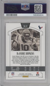 DeAndre Hopkins from the 2019 Panini Legacy set graded by PSA and given an overall grade of 9.