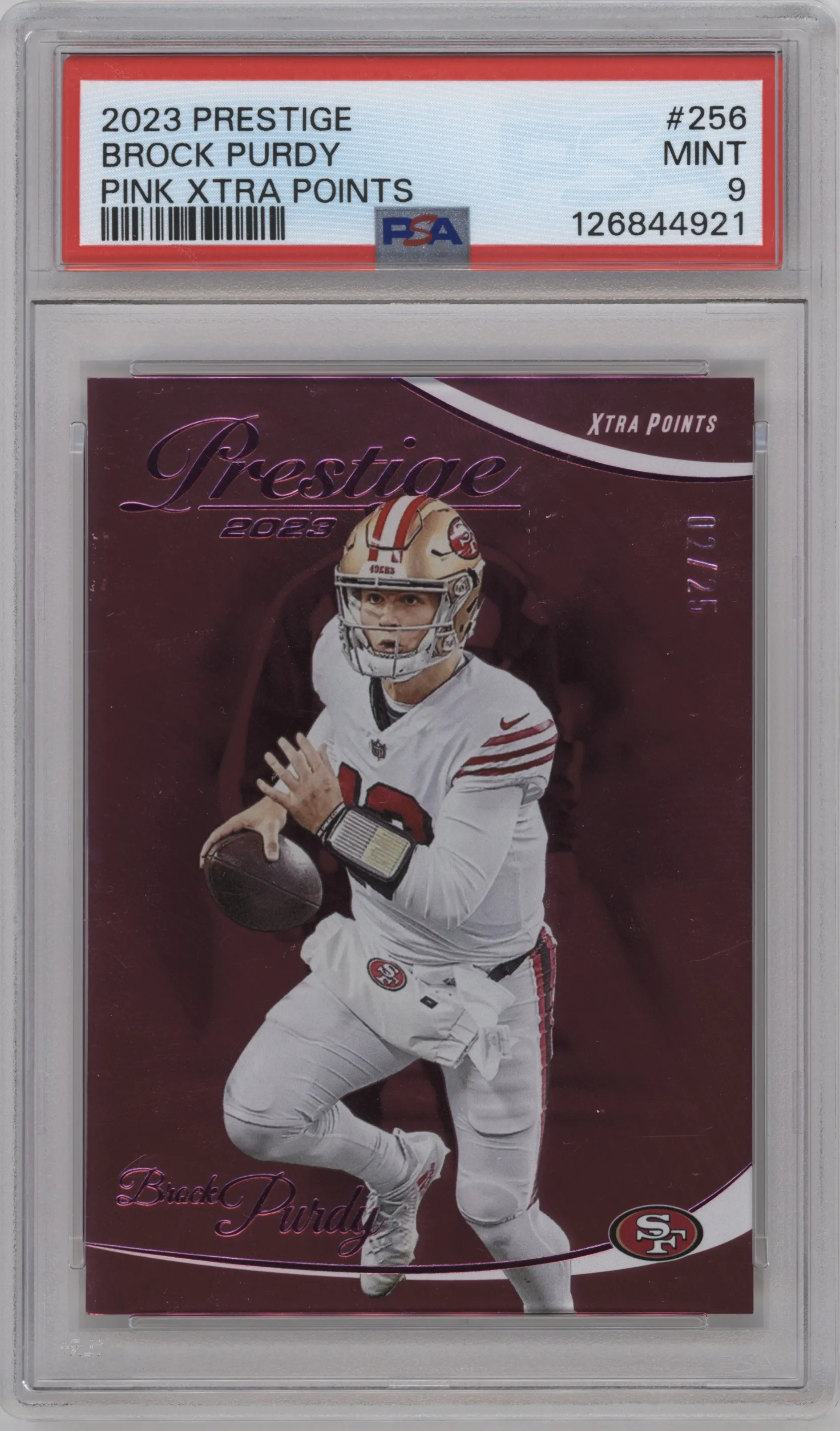 2023 Panini Prestige Brock Purdy Xtra Points Pink PSA 9