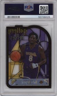 Kobe Bryant from the 1999-00 Topps Gallery set graded by PSA and given an overall grade of 9.