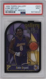 Kobe Bryant from the 1999-00 Topps Gallery set graded by PSA and given an overall grade of 9.