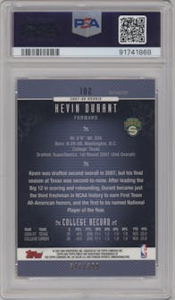 Kevin Durant from the 2006-07 Topps Finest set featuring a Refractor parallel graded by PSA and given an overall grade of 9.