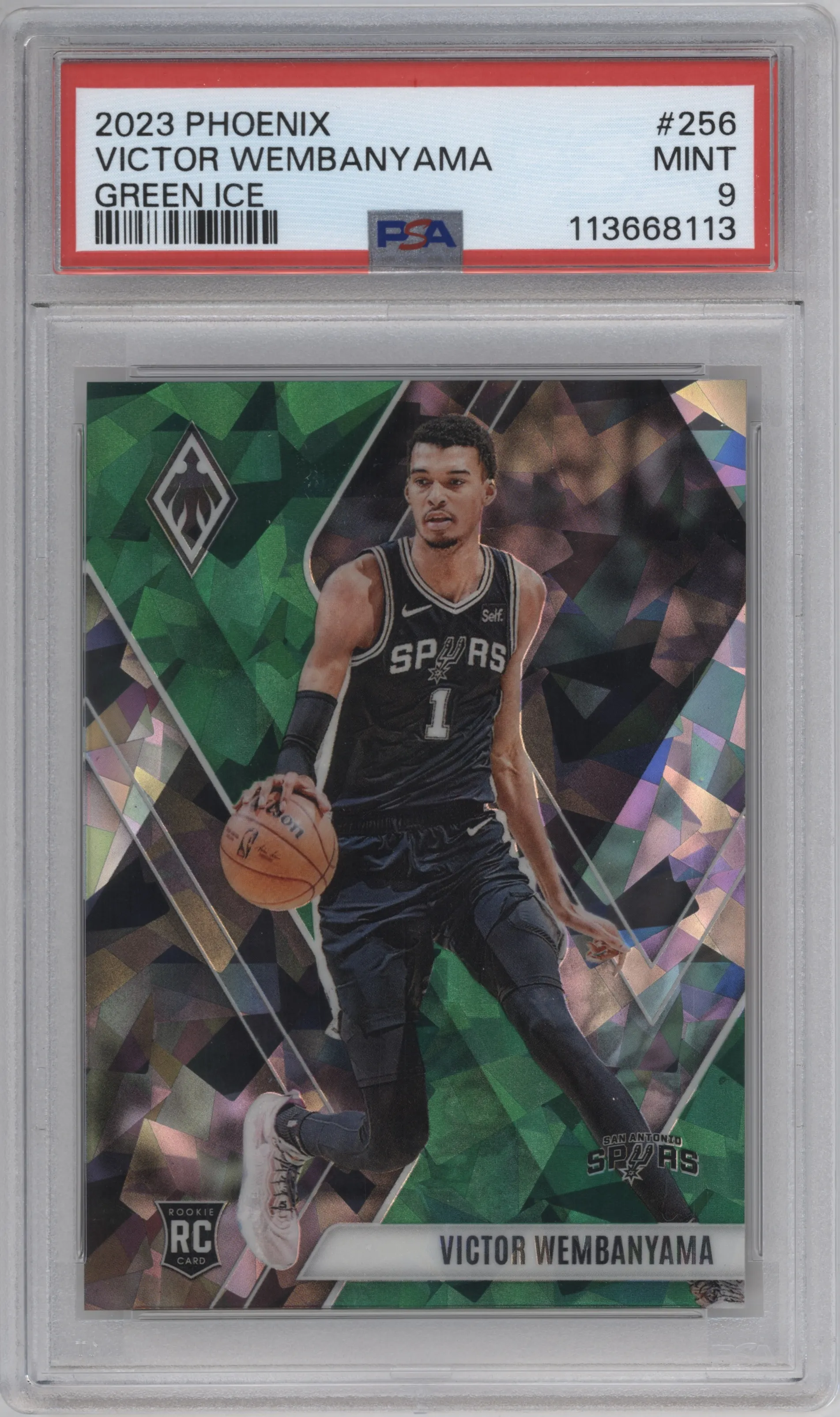 2023 Panini Phoenix Victor Wembanyama Green Ice PSA 9