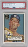 Mickey Mantle from the 1996 Topps set graded by PSA and given an overall grade of 9.
