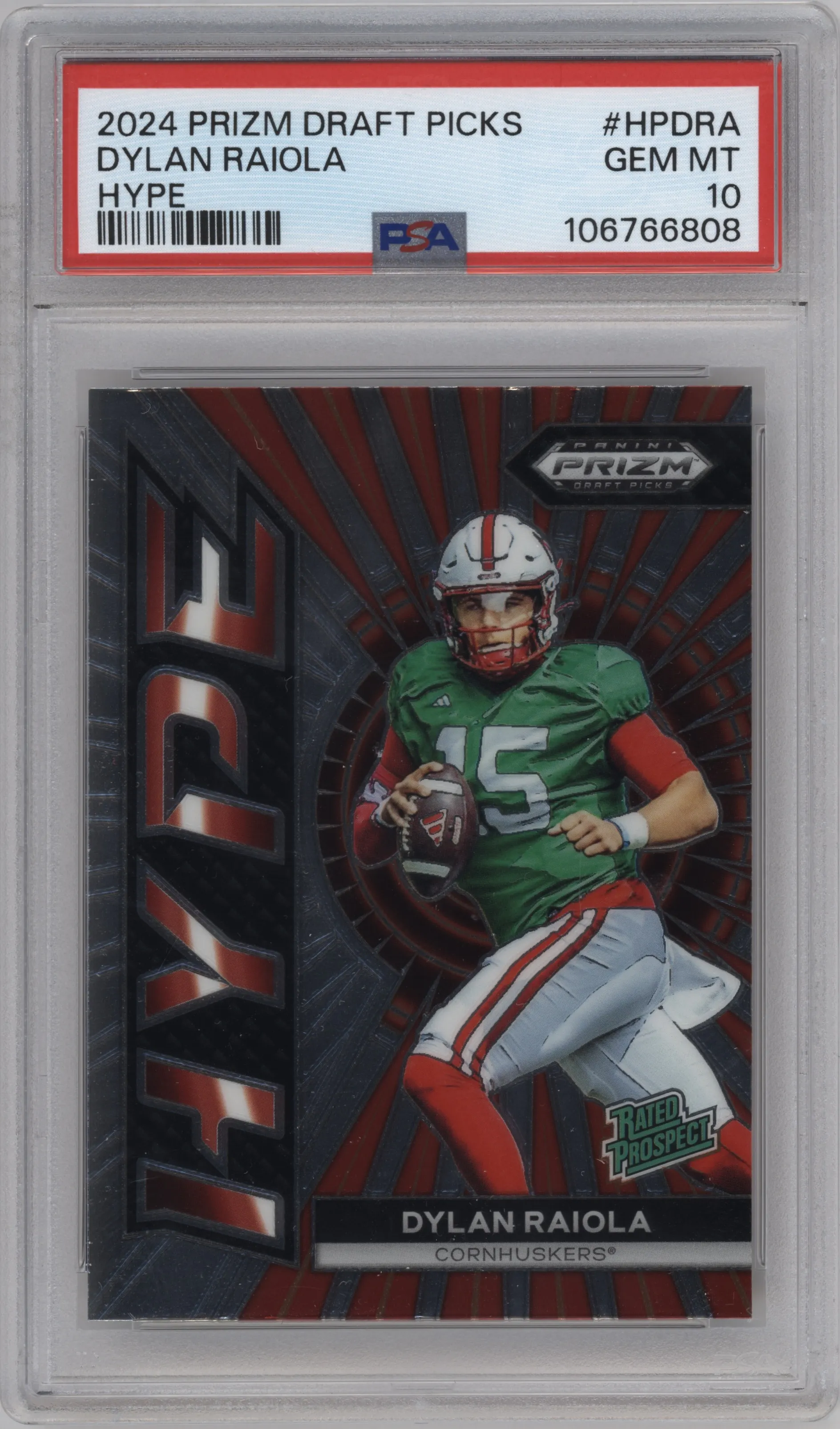 2024 Panini Prizm Draft Picks Hype Dylan Raiola PSA 10