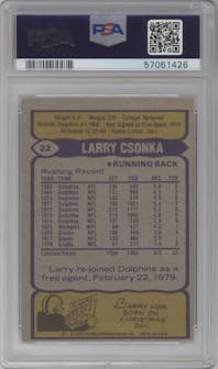 Larry Csonka from the 1979 Topps set graded by PSA and given an overall grade of 4.5.