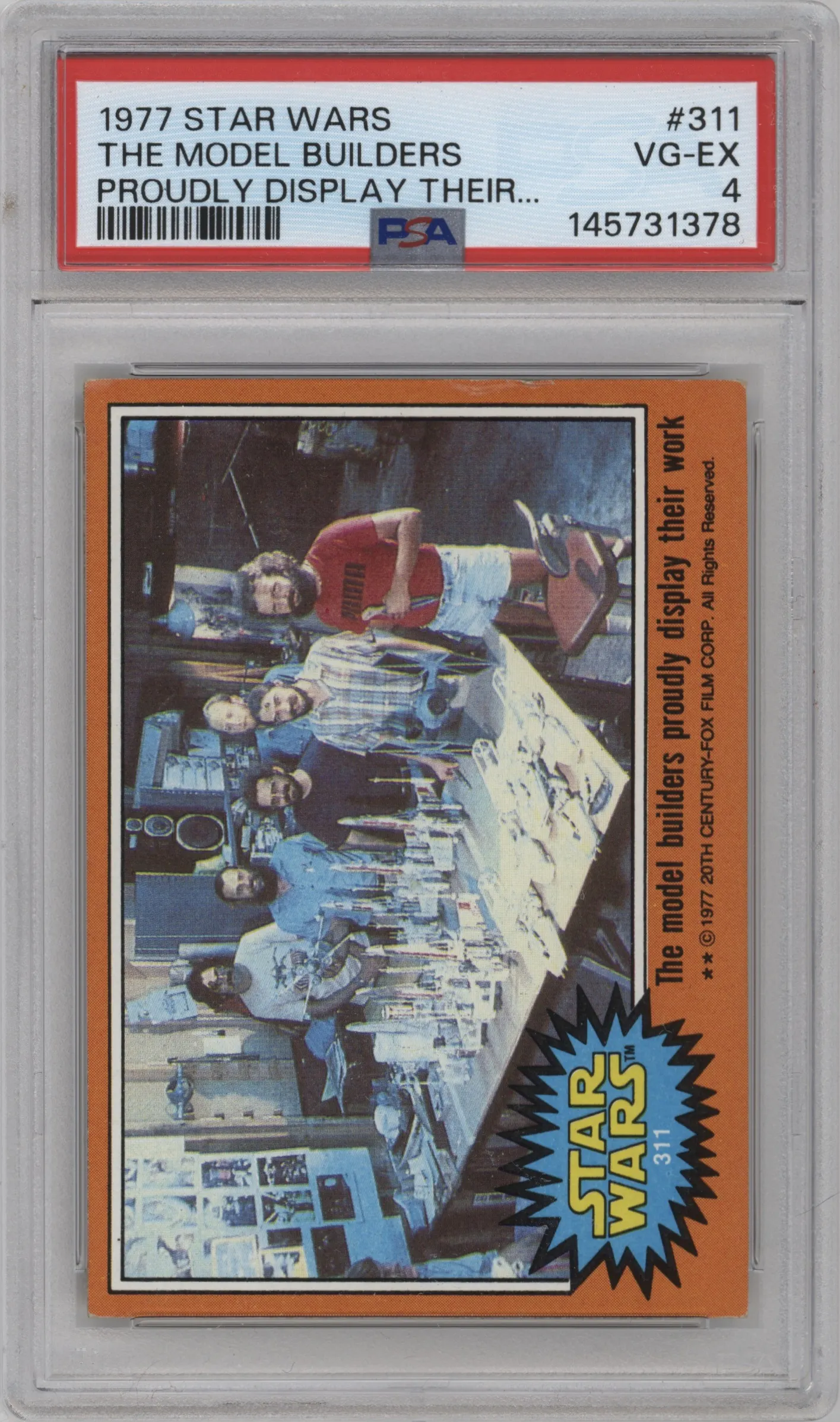 1977 Topps Star Wars Series 5 The model builders proudly display their work #311 PSA 4