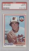 Jim Palmer from the 1978 Topps set graded by PSA and given an overall grade of 9.