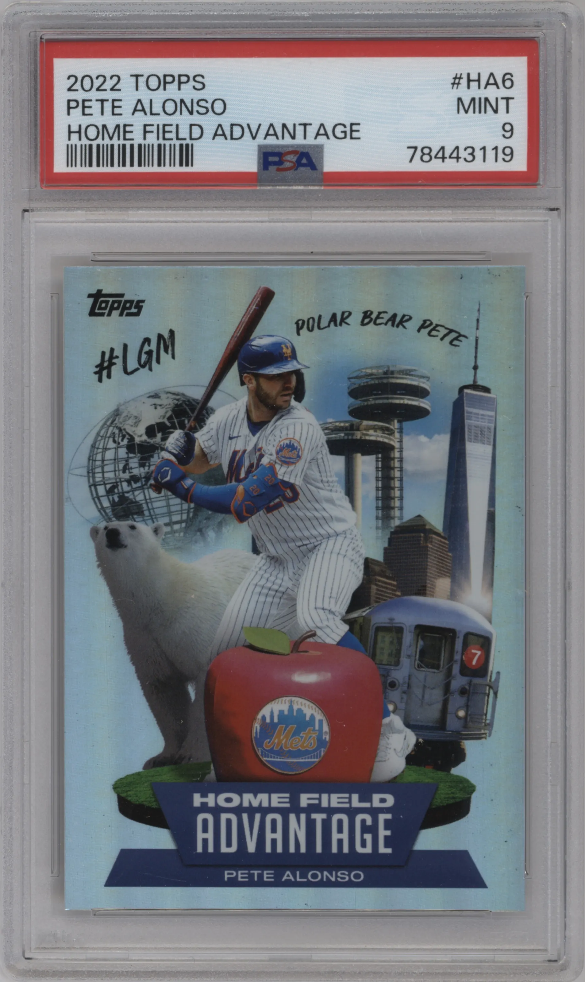 2022 Topps Series 1 Topps Series 1 Home Field Advantage Pete Alonso #HA-6 PSA 9