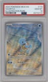 Squirtle from the 2023 Pokemon SV set graded by PSA and given an overall grade of 10.