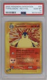 Typhlosion from the 2002 Pokemon E-CARD set graded by PSA and given an overall grade of 10.