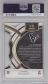 C.J. Stroud from the 2023 Panini Select set featuring a Die-Cut Black/Red parallel graded by PSA and given an overall grade of 10.