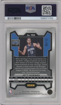 Jett Howard from the 2023-24 Panini Prizm set featuring a FOTL Gold Shimmer parallel graded by PSA and given an overall grade of 10.