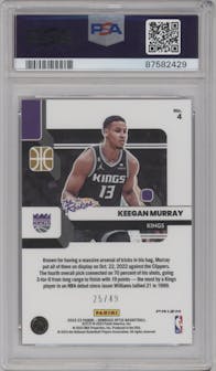 Keegan Murray  from the 2022-23 Panini Donruss Optic  set featuring a  Blue  parallel graded by PSA and given an overall grade of 10.