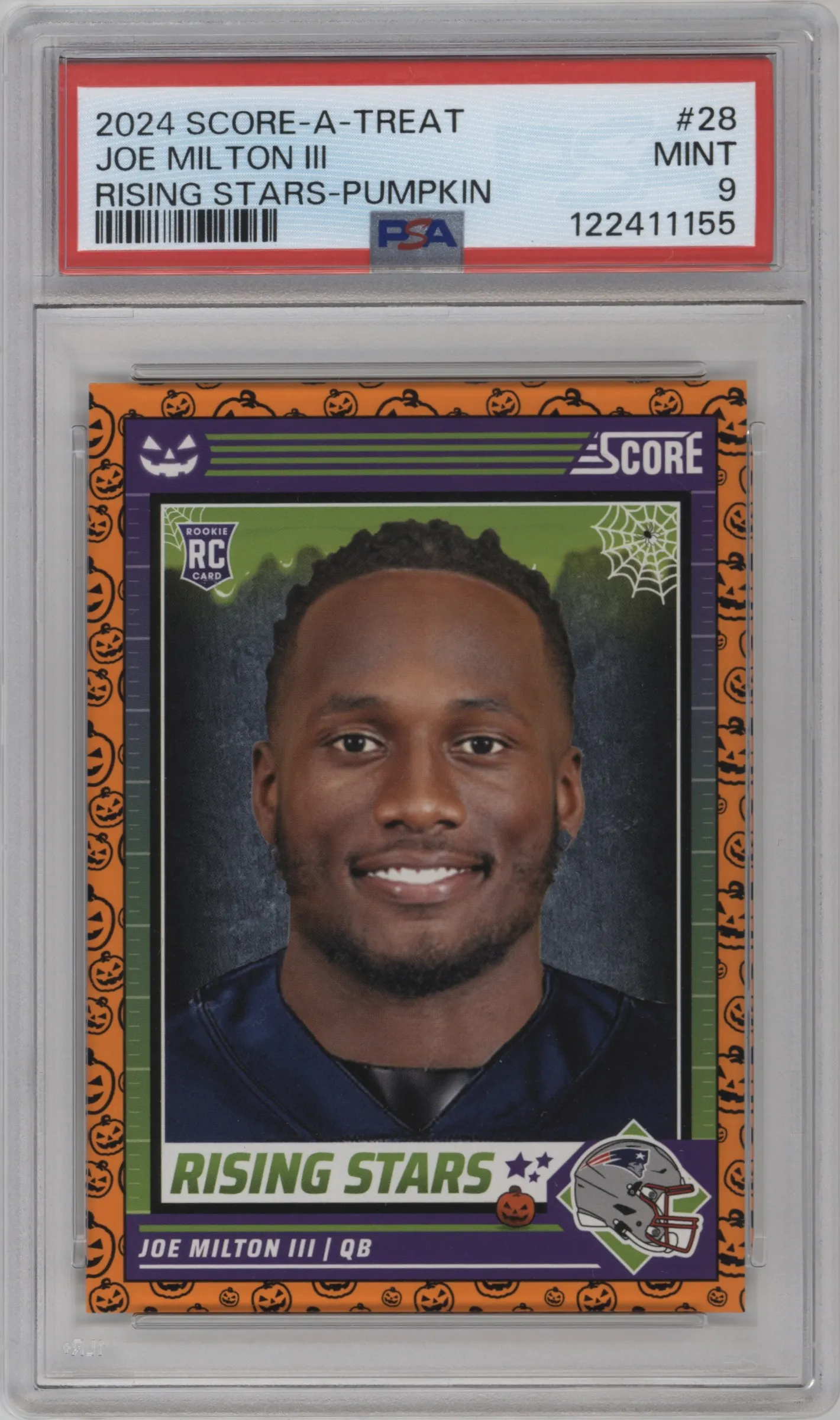 2024 Score-A-Treat Rising Stars Joe Milton III Pumpkin #28 PSA 9