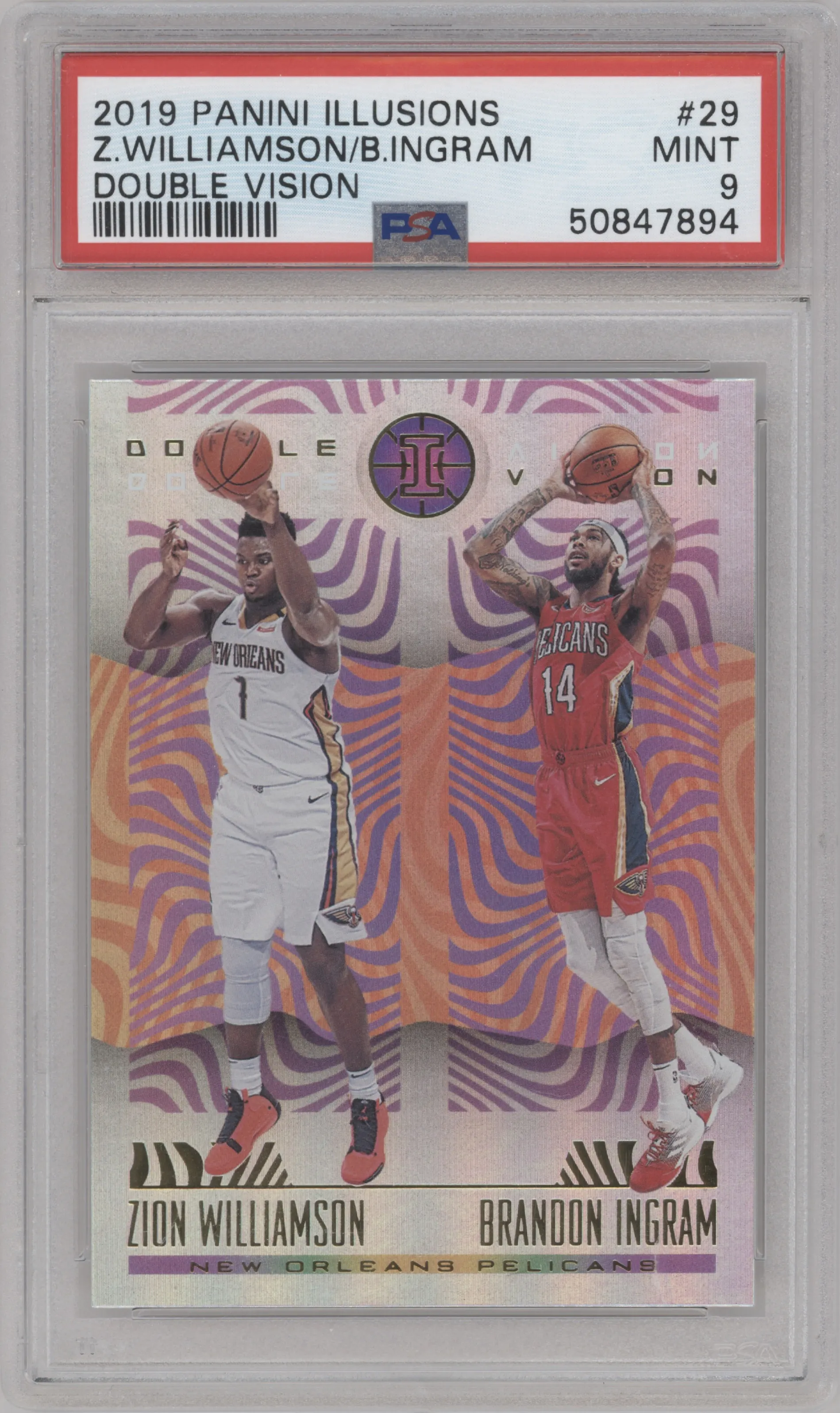 2019 Panini Illusions Double Vision Zion Williamson/Brandon Ingram #29 PSA 9