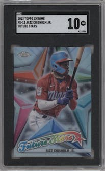 Jazz Chisholm Jr. from the 2022 Topps Chrome set graded by SGC and given an overall grade of 10.