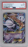 M Mewtwo EX from the 2015 Pokemon XY set graded by PSA and given an overall grade of 8.