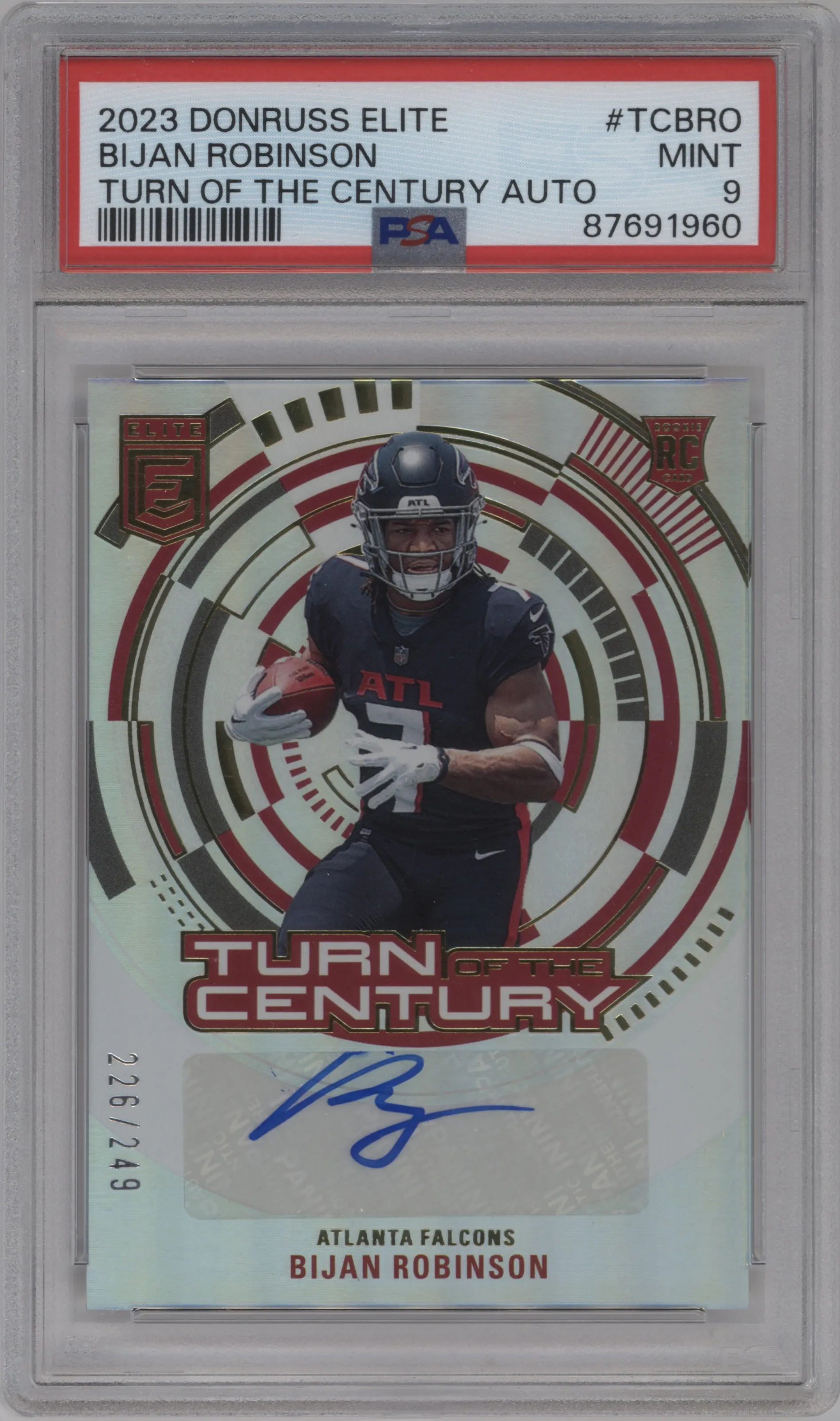 2023 Donruss Elite TOTC Auto Bijan Robinson #TC-BRO PSA 9