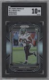 Breece Hall from the 2022 Panini Chronicles set featuring a Silver parallel graded by SGC and given an overall grade of 10.