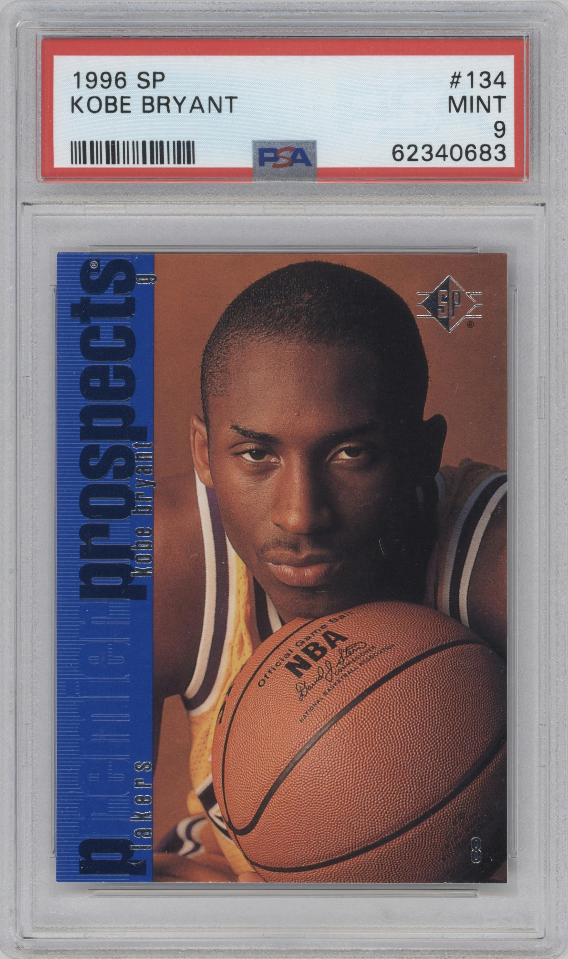 Kobe Bryant from the 1996-97 SP set graded by PSA and given an overall grade of 9.