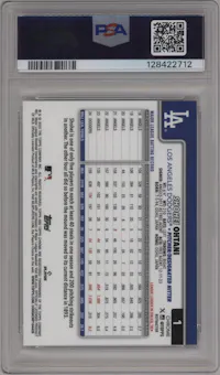 Shohei Ohtani  from the 2025 Topps Chrome set featuring a Refractor parallel graded by PSA and given an overall grade of 10.