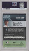 George Kirby from the 2022 Stadium Club Chrome set featuring a Green Refractor parallel graded by PSA and given an overall grade of 9.