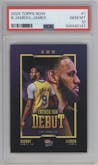 Bronny James Jr./LeBron James from the 2024-25 Topps Now set graded by PSA and given an overall grade of 10.