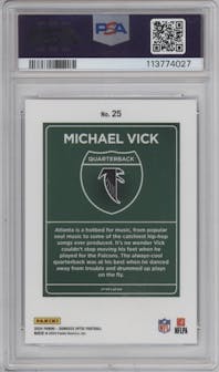 Michael Vick from the 2024 Donruss Optic set graded by PSA and given an overall grade of 9.