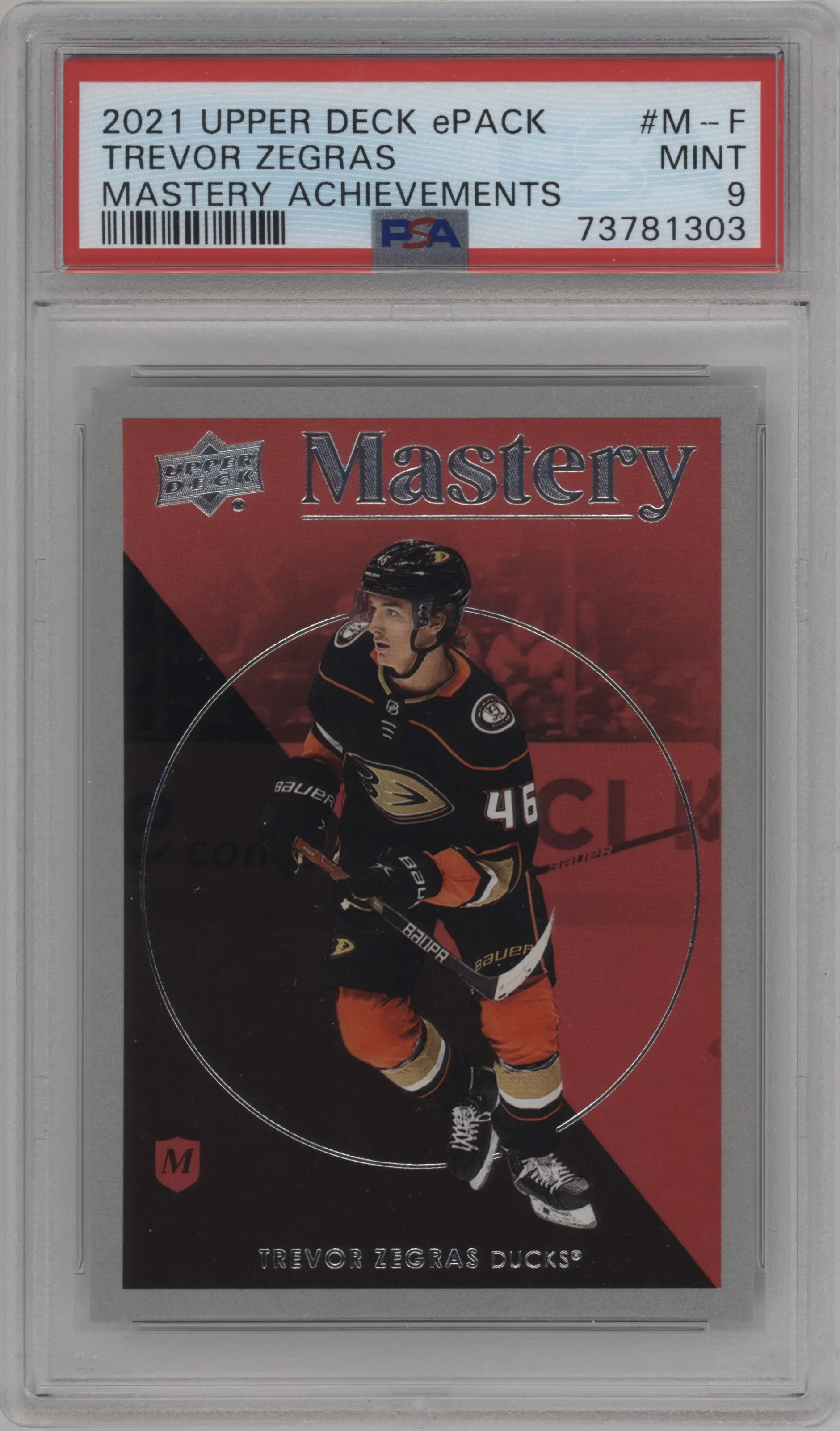 2021 Upper Deck Series 2 Mastery Achievement Trevor Zegras #M-F PSA 9