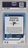 Michael Penix Jr.  from the 2024 Donruss set featuring a Red Pandora parallel graded by PSA and given an overall grade of 10.