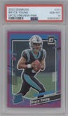 Bryce Young from the 2023 Panini Donruss set featuring a Pink parallel graded by PSA and given an overall grade of 10.