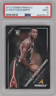 Giannis Antetokounmpo from the 2013-14 Panini Pinnacle set graded by PSA and given an overall grade of 9.
