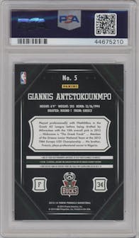 Giannis Antetokounmpo from the 2013-14 Panini Pinnacle set graded by PSA and given an overall grade of 9.