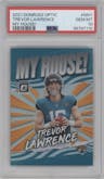 Trevor Lawrence from the 2021 Panini Donruss Optic set graded by PSA and given an overall grade of 10.