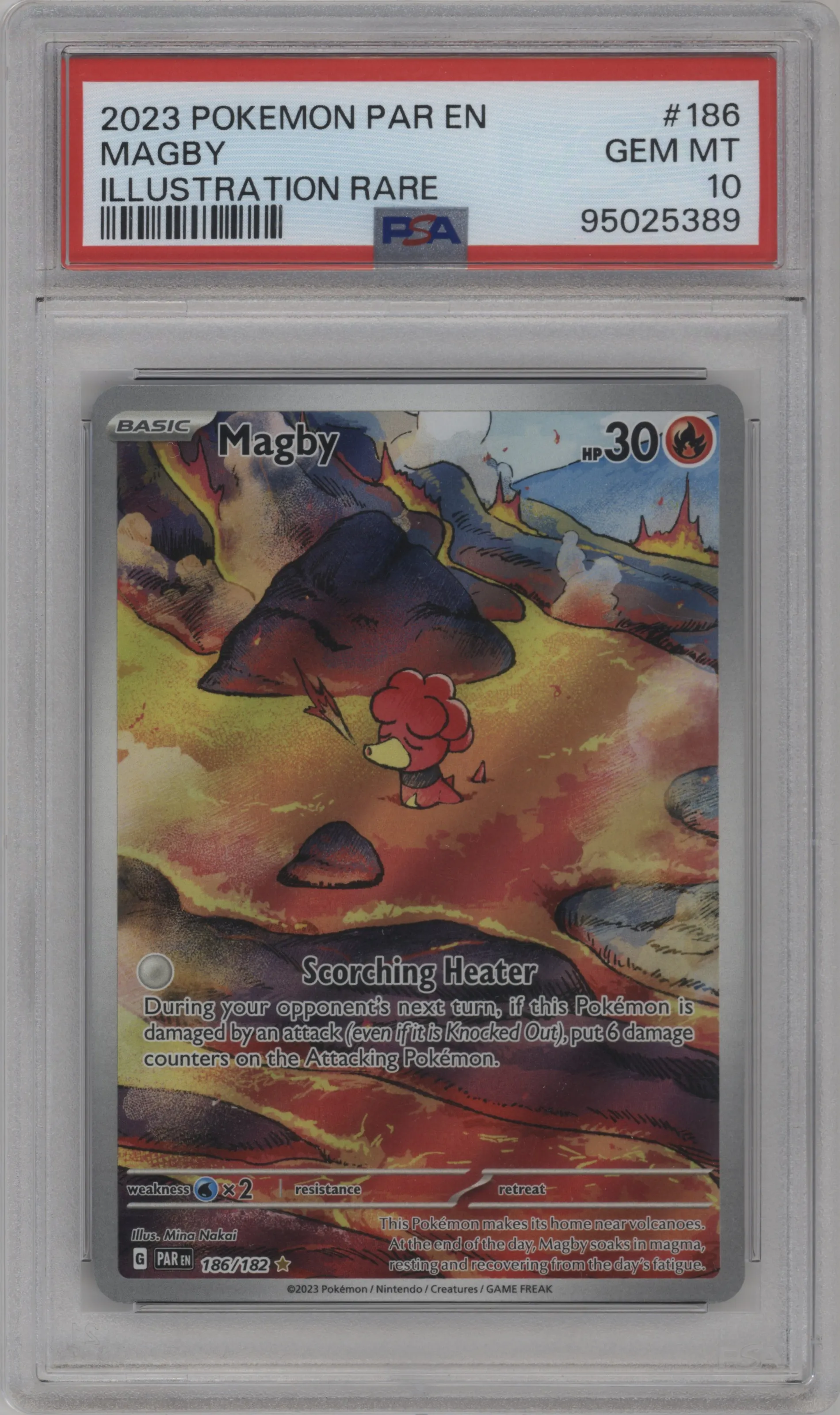 2023 Pokemon SV Paradox Rift Magby #186 PSA 10