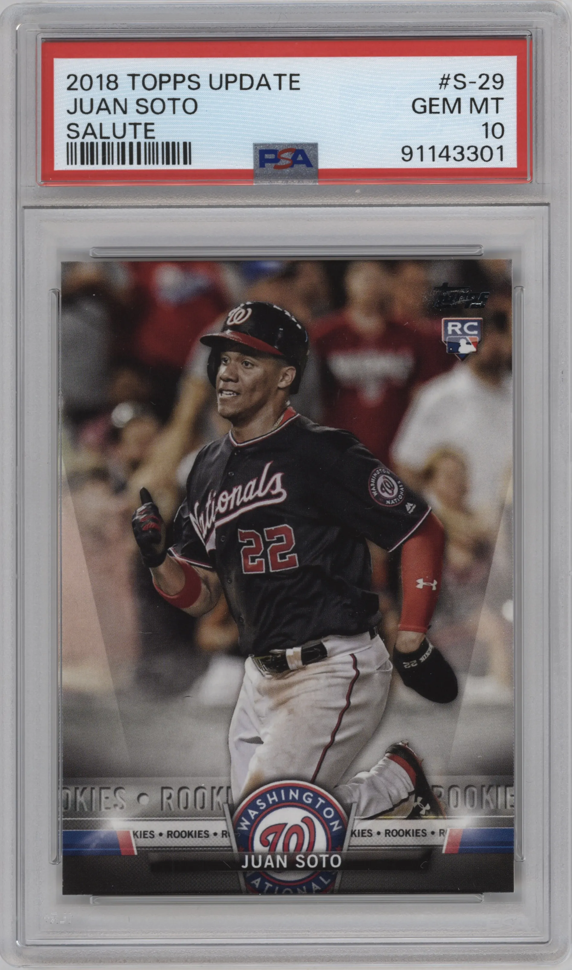 2018 Topps Update Salute Juan Soto PSA 10