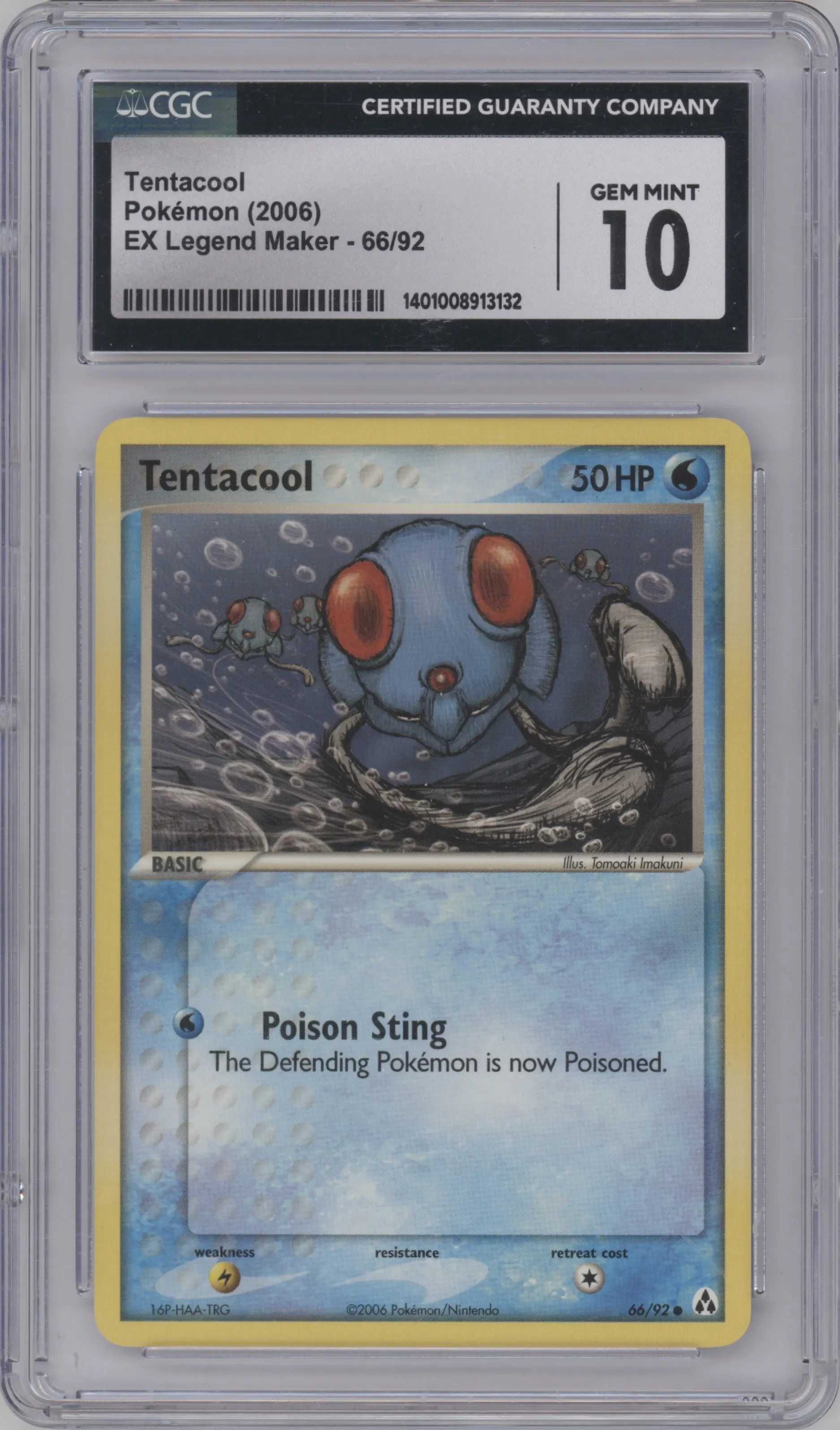 2006 Pokemon EX Legend Maker Tentacool #66 CGC 10