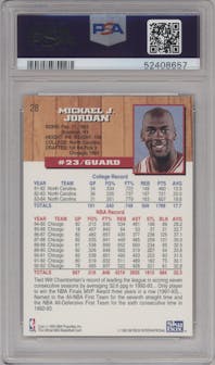 Michael Jordan from the 1993-94 NBA Hoops  set graded by PSA and given an overall grade of 9.