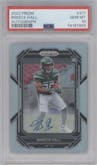 Breece Hall  from the 2022 Panini Prizm set graded by PSA and given an overall grade of 10.