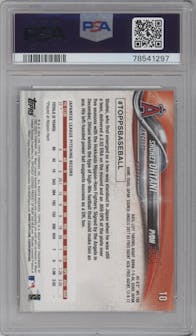 Shohei Ohtani from the 2018 Topps New Era set graded by PSA and given an overall grade of 10.