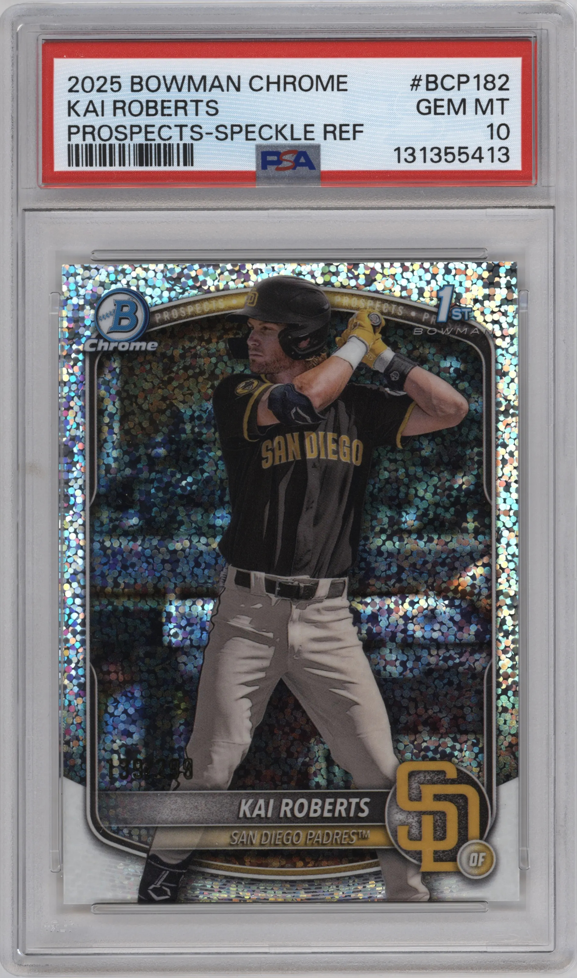 2025 Bowman Chrome Chr.Pros. Kai Roberts Speckle PSA 10